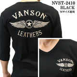 VANSON バンソン テレコ Vネック 6分袖Tシャツ nvst-2410