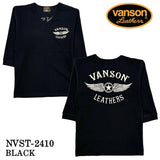 VANSON バンソン テレコ Vネック 6分袖Tシャツ nvst-2410