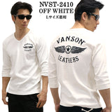 VANSON バンソン テレコ Vネック 6分袖Tシャツ nvst-2410