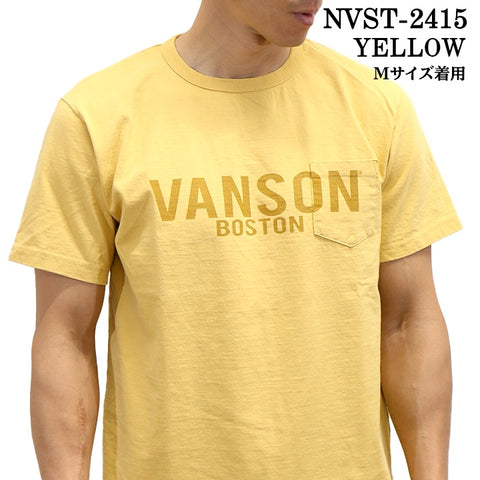 VANSON バンソン ヘヴィーオンス天竺 Made in USA ポケット 半袖Tシャツ nvst-2415