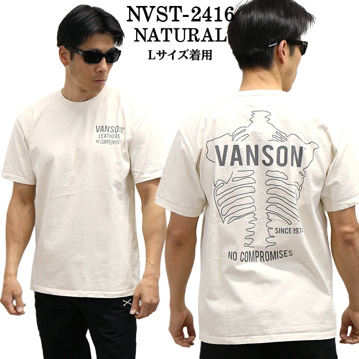 VANSON バンソン ヘヴィーオンス天竺 Made in USA 半袖Tシャツ nvst-2416