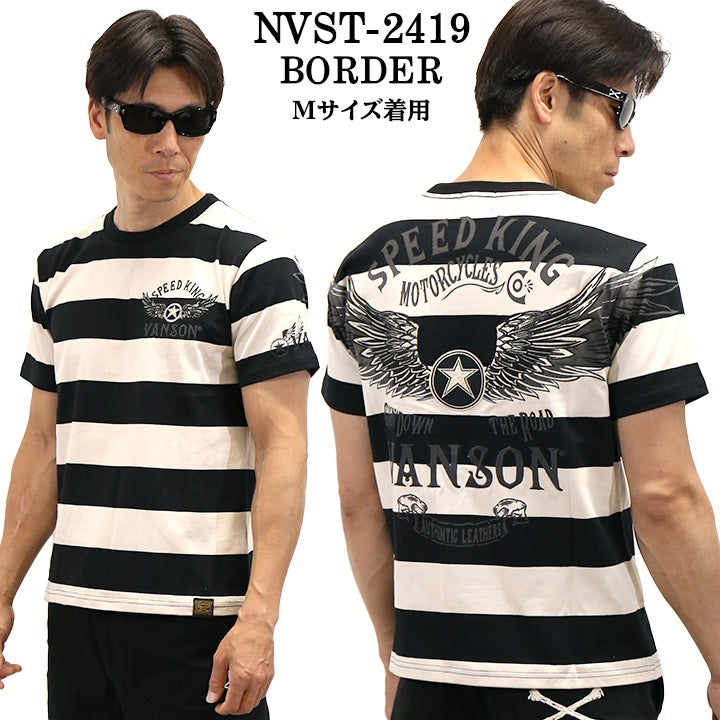 VANSON バンソン 天竺 半袖Tシャツ nvst-2419