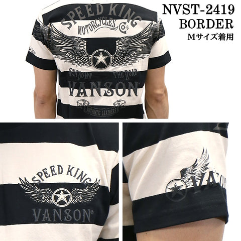 VANSON バンソン 天竺 半袖Tシャツ nvst-2419