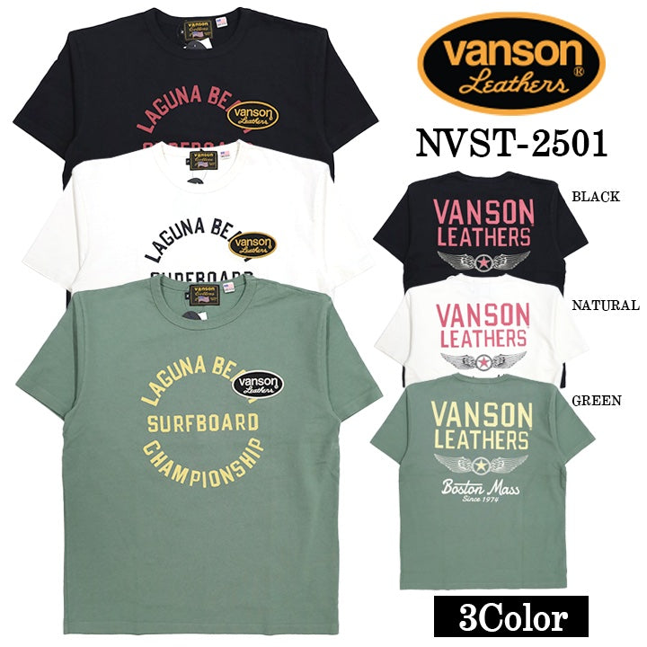 VANSON バンソン ヘヴィーオンス天竺 Made in USA 半袖Tシャツ nvst-2501