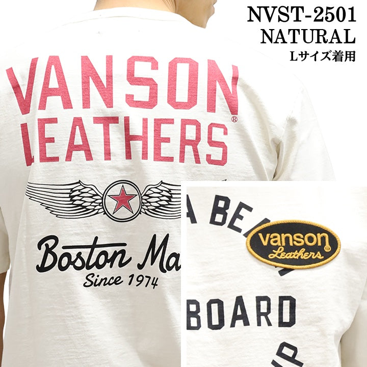 VANSON バンソン ヘヴィーオンス天竺 Made in USA 半袖Tシャツ nvst-2501