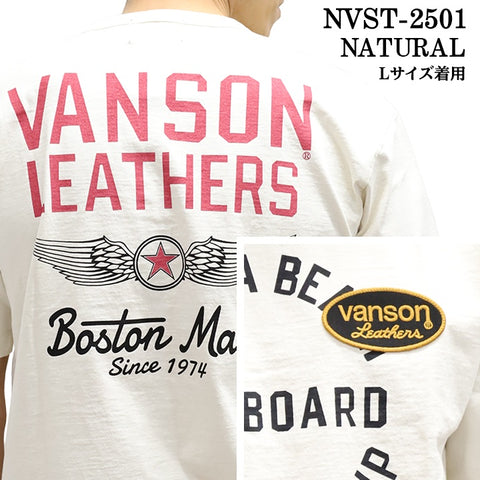 VANSON バンソン ヘヴィーオンス天竺 Made in USA 半袖Tシャツ nvst-2501