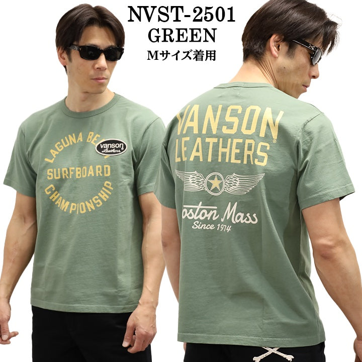 VANSON バンソン ヘヴィーオンス天竺 Made in USA 半袖Tシャツ nvst-2501