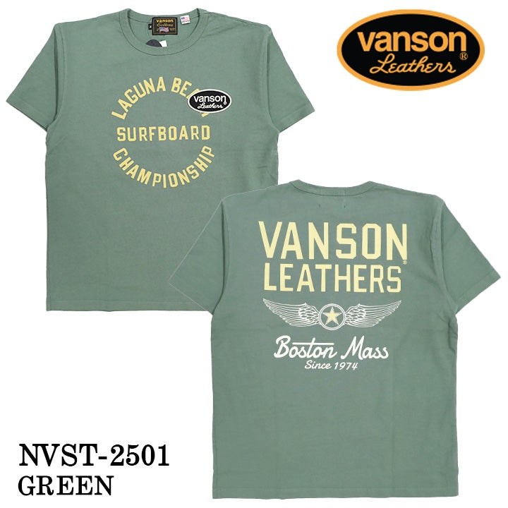 VANSON バンソン ヘヴィーオンス天竺 Made in USA 半袖Tシャツ nvst-2501