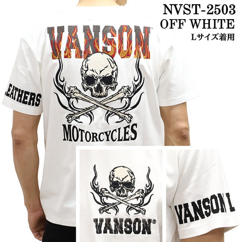 VANSON バンソン 天竺 半袖Tシャツ nvst-2503