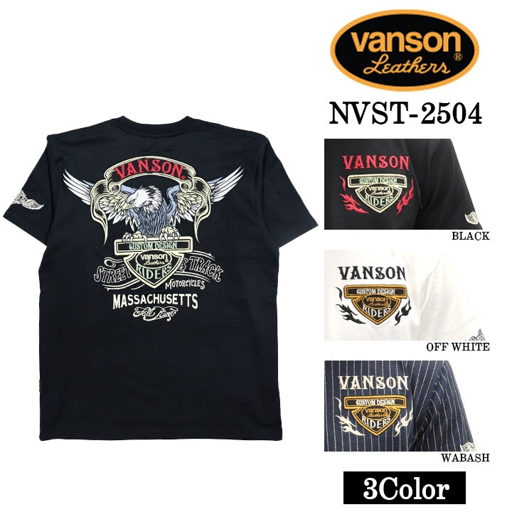 VANSON バンソン 天竺 半袖Tシャツ nvst-2504