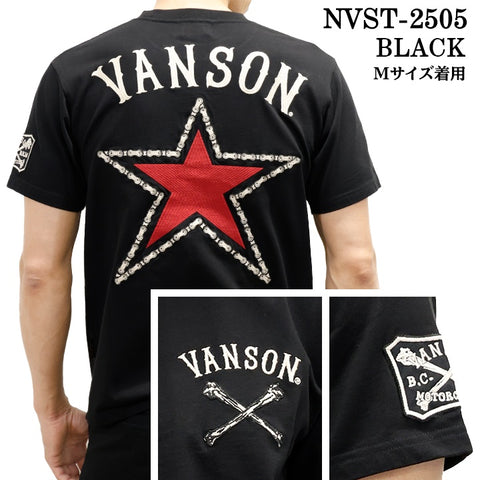 VANSON バンソン 天竺 半袖Tシャツ nvst-2505