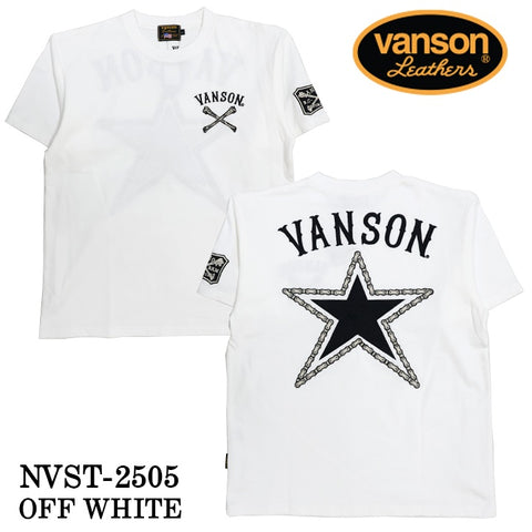 VANSON バンソン 天竺 半袖Tシャツ nvst-2505