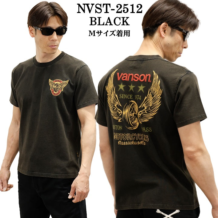 VANSON TEE バンソン フロスト加工 天竺 半袖Tシャツ nvst-2512