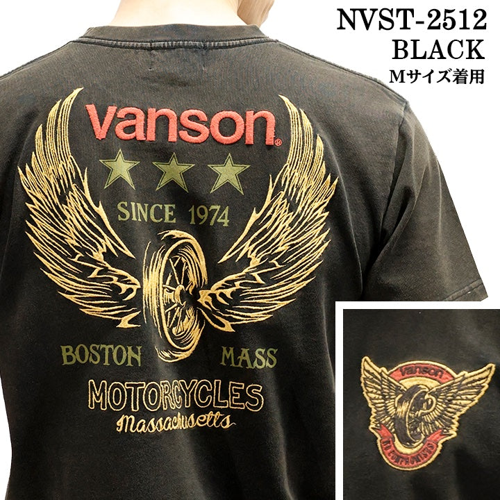 VANSON TEE バンソン フロスト加工 天竺 半袖Tシャツ nvst-2512