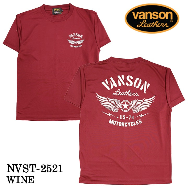 VANSON TEE バンソン ドライ 半袖Tシャツ nvst-2521