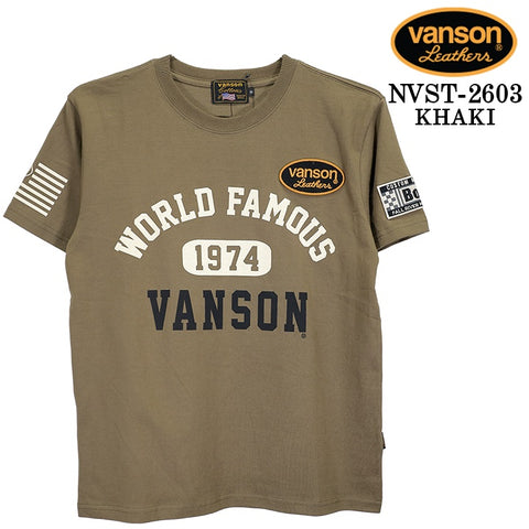 VANSON TEE S/S T-SHIRT バンソン 天竺 半袖Tシャツ nvst-2603