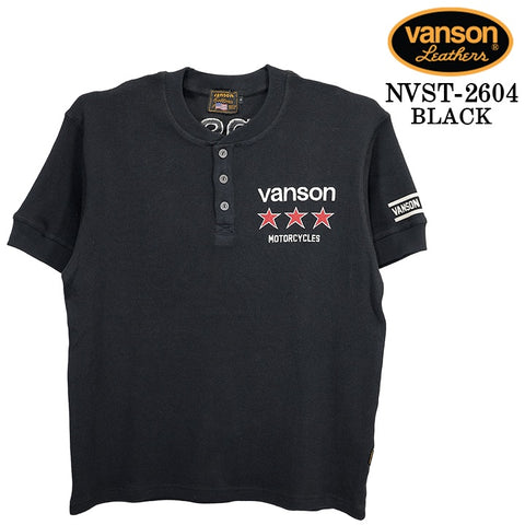 VANSON TEE THERMAL S/S HENLEY NECK T-SHIRT バンソン サーマル 半袖 ヘンリーネック Tシャツ nvst-2604