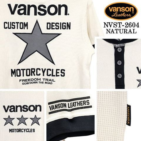 VANSON TEE THERMAL S/S HENLEY NECK T-SHIRT バンソン サーマル 半袖