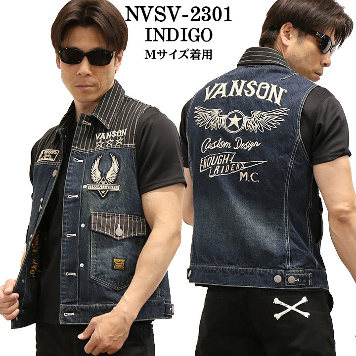 VANSON デニムベスト Lサイズ 楽天市場】アウトレット!!バンソン スター刺繍 デニムベスト