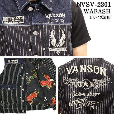 VANSON バンソン デニムベスト nvsv-2301