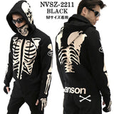 VANSON HOODIE SWEATSHIRT F/Z PARKA バンソン 裏毛F/Zパーカー メンズ スカル ボーン ドクロ nvsz-2211