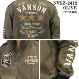 VANSON バンソン 起毛 プレーティング F/Z HI ジャケット メンズ nvsz-2412