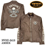 VANSON バンソン 起毛 プレーティング ライダース ジャケット メンズ nvsz-2413