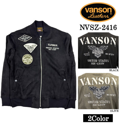 VANSON バンソン 起毛 ボンディング MA-1 フライト ジャケット メンズ nvsz-2416