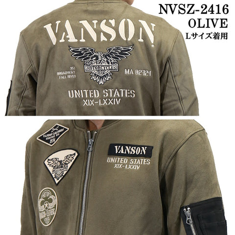 VANSON バンソン 起毛 ボンディング MA-1 フライト ジャケット メンズ nvsz-2416