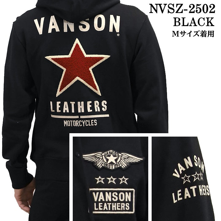 VANSON バンソン 裏毛 F/Zパーカー メンズ nvsz-2502