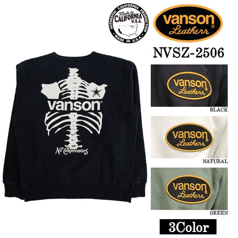 VANSON SWEATSHIRT MADE IN USA バンソン 裏毛 スウェット トレーナー nvsz-2506