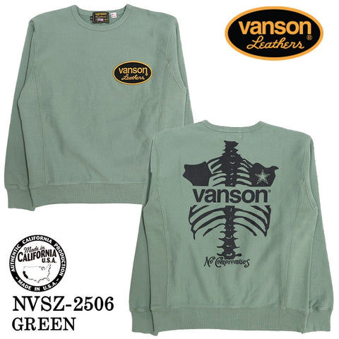 VANSON SWEATSHIRT MADE IN USA バンソン 裏毛 スウェット トレーナー nvsz-2506