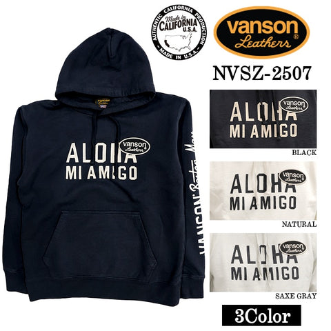 VANSON SWEATSHIRT PARKA HOODIE MADE IN USA バンソン 裏毛 スウェット プルパーカー nvsz-2507