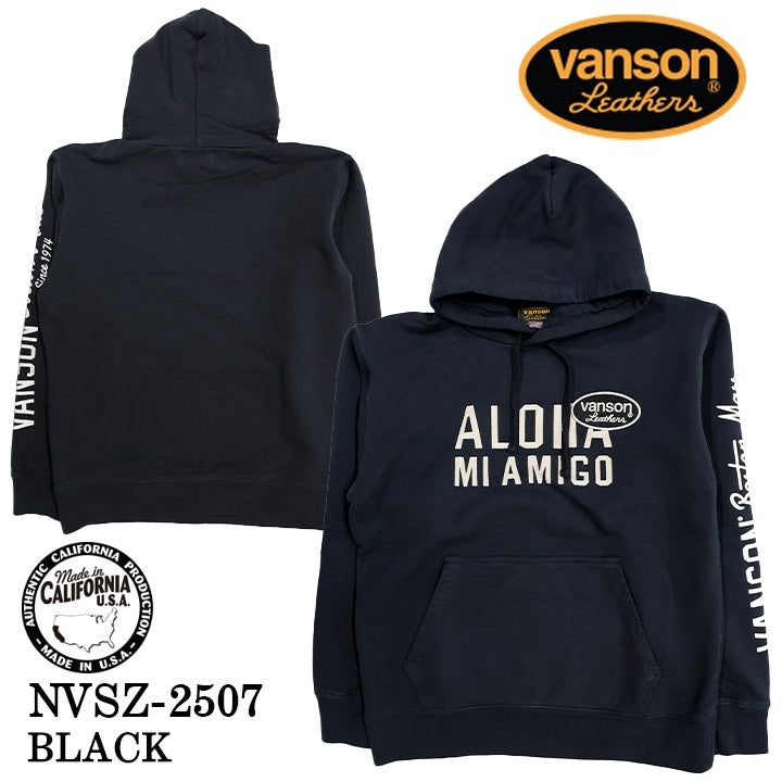 VANSON SWEATSHIRT PARKA HOODIE MADE IN USA バンソン 裏毛 スウェット プルパーカー nvsz-2507