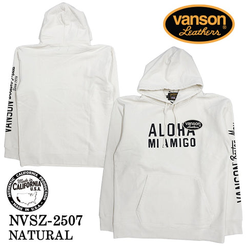 VANSON SWEATSHIRT PARKA HOODIE MADE IN USA バンソン 裏毛 スウェット プルパーカー nvsz-2507