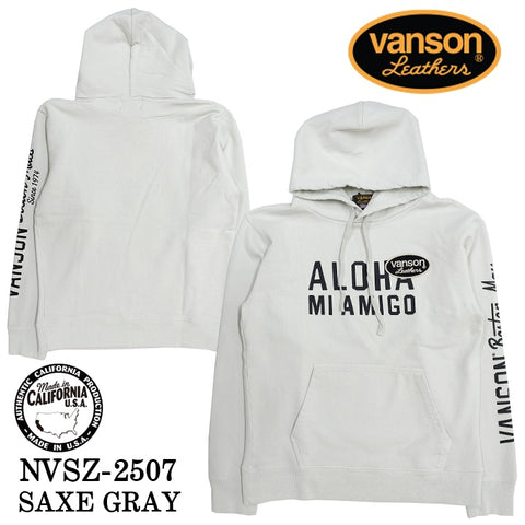 VANSON SWEATSHIRT PARKA HOODIE MADE IN USA バンソン 裏毛 スウェット プルパーカー nvsz-2507