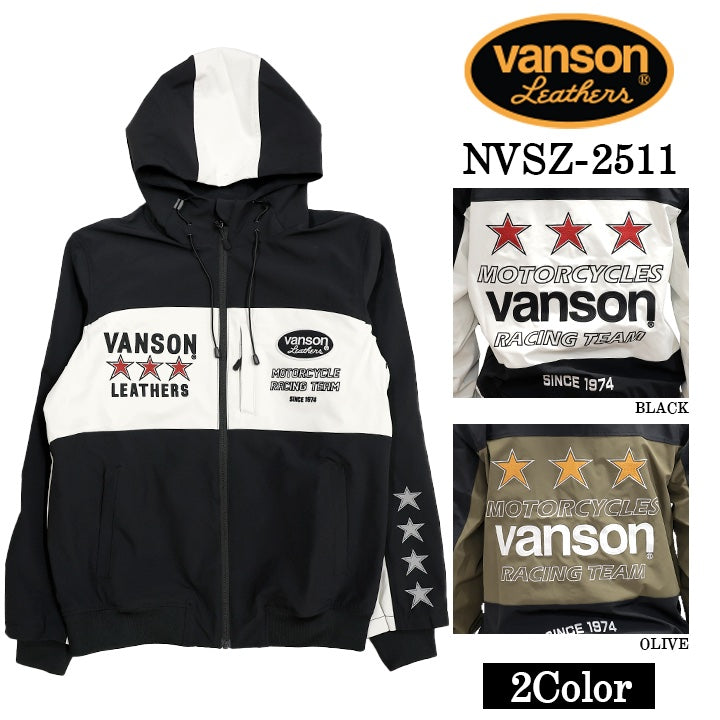 VANSON STRETCH PARKA HOODIE バンソン 三層ストレッチ パーカー nvsz-2511
