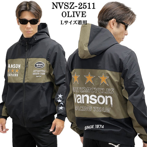 VANSON STRETCH PARKA HOODIE バンソン 三層ストレッチ パーカー nvsz-2511
