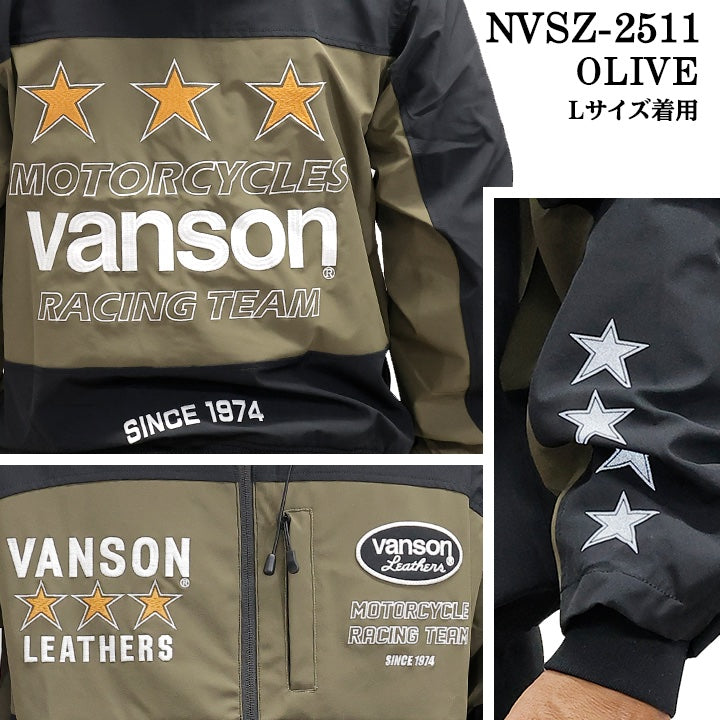 VANSON STRETCH PARKA HOODIE バンソン 三層ストレッチ パーカー nvsz-2511