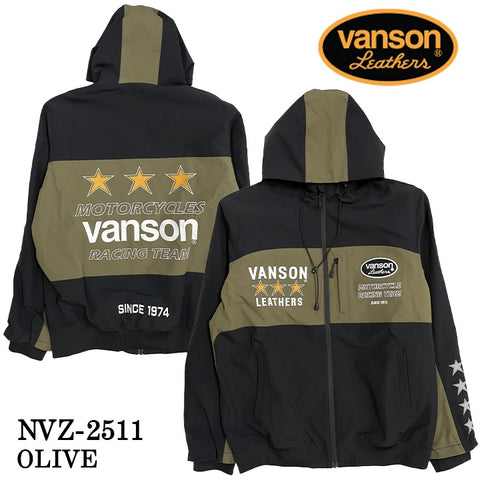 VANSON STRETCH PARKA HOODIE バンソン 三層ストレッチ パーカー nvsz-2511