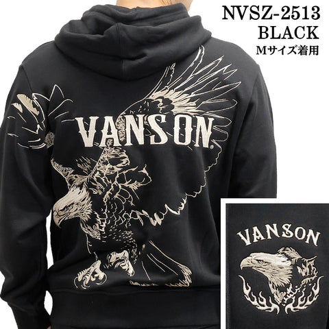 VANSON SWEATSHIRT F/Z PARKA HOODIE バンソン 裏毛 スウェット フルジップ パーカー nvsz-2513