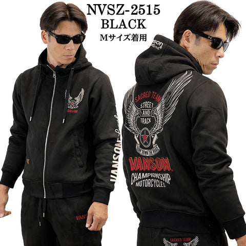VANSON BONDING F/Z PARKA HOODIE バンソン 裏ファー ボンディング パーカー nvsz-2515