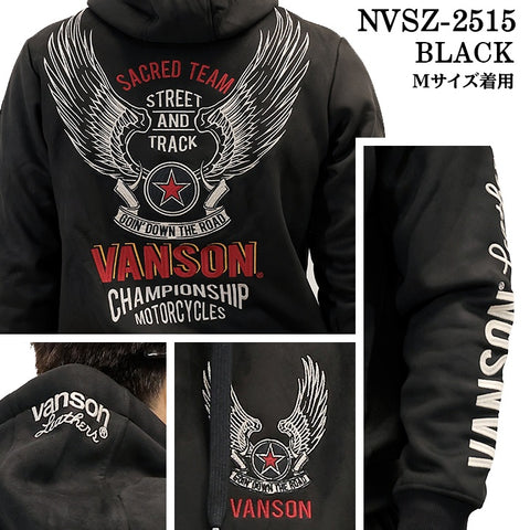 VANSON BONDING F/Z PARKA HOODIE バンソン 裏ファー ボンディング パーカー nvsz-2515