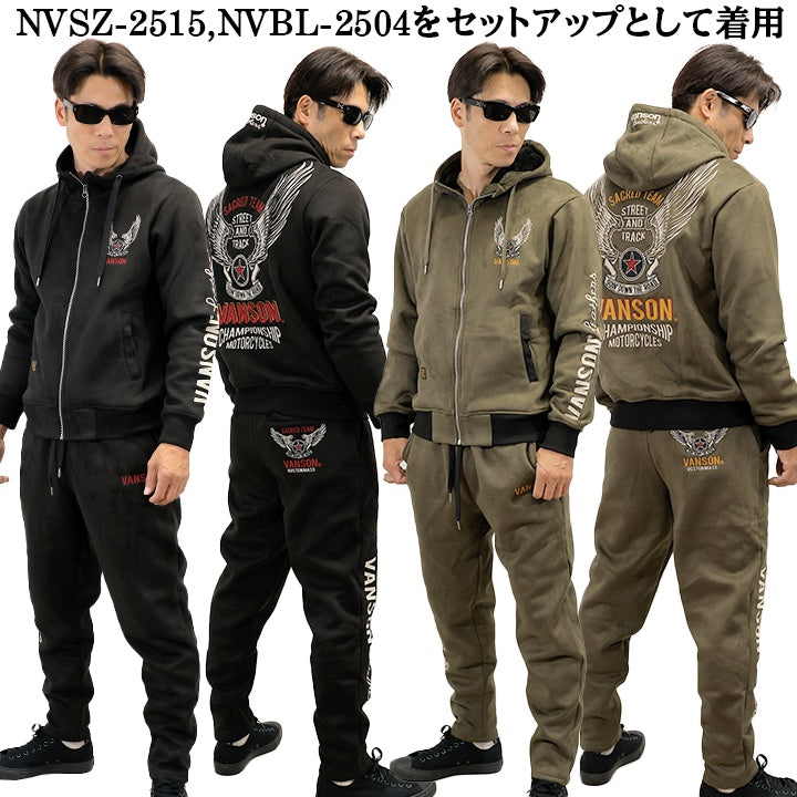 VANSON BONDING F/Z PARKA HOODIE バンソン 裏ファー ボンディング パーカー nvsz-2515