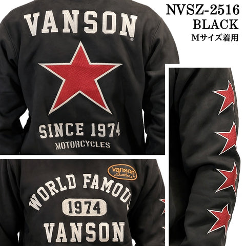 VANSON BONDING PULLOVER バンソン 裏ファー ボンディング プルオーバー nvsz-2516