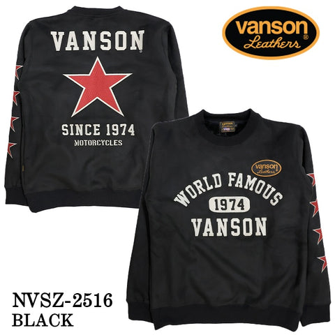 VANSON BONDING PULLOVER バンソン 裏ファー ボンディング プルオーバー nvsz-2516