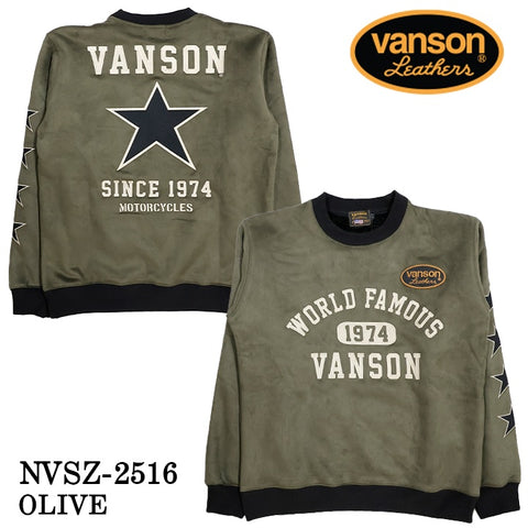 VANSON BONDING PULLOVER バンソン 裏ファー ボンディング プルオーバー nvsz-2516