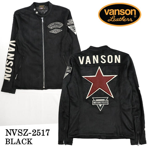 VANSON PLATING RIDERS JACKET バンソン 起毛プレーティング ライダース ジャケット nvsz-2517
