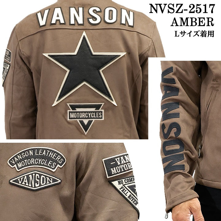 VANSON PLATING RIDERS JACKET バンソン 起毛プレーティング ライダース ジャケット nvsz-2517