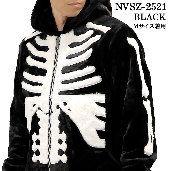 VANSON FUR ZIP JACKET BONE HOODIE バンソン ファー ジャケット パーカー nvsz-2521